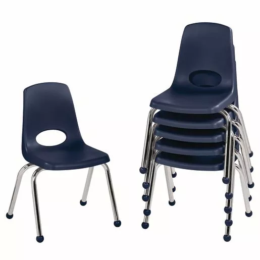 14" Stack Chair with Ball Glides - Navy, Set of 6
