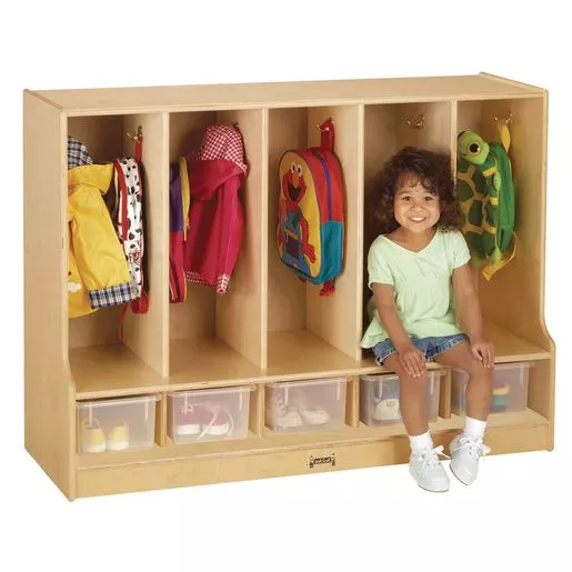 5-Section Locker with Step and Trays