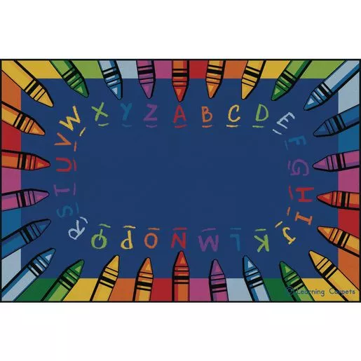 Alphabet Crayon Premium Carpet - 6' x 9' Rectangle