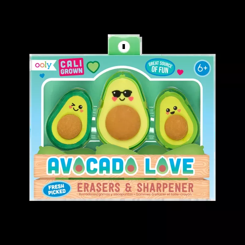 Avocado Love Erasers & Sharpener