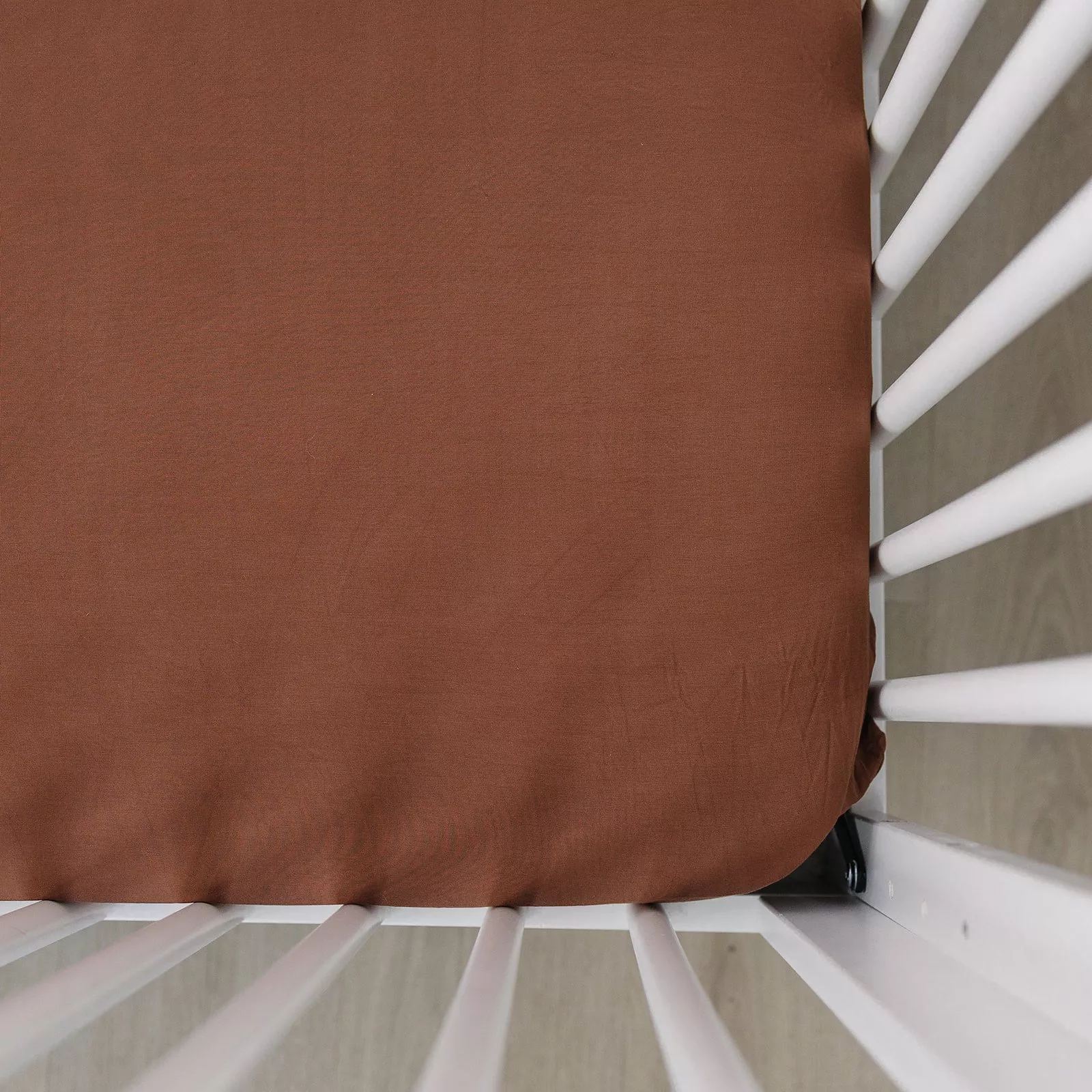 Bamboo Stretch Crib Sheet | Rust