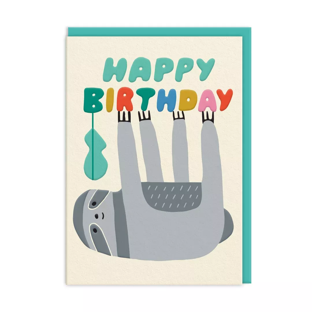 Birthday Sloth Greeting Card