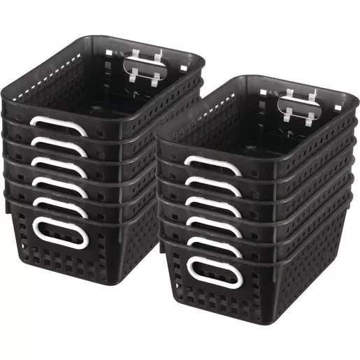 Book Baskets - Medium Rectangle - Set of 12 - Black