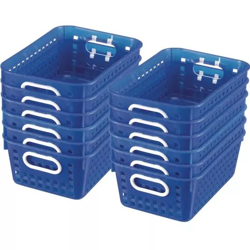 Book Baskets - Medium Rectangle - Set of 12 - Blue