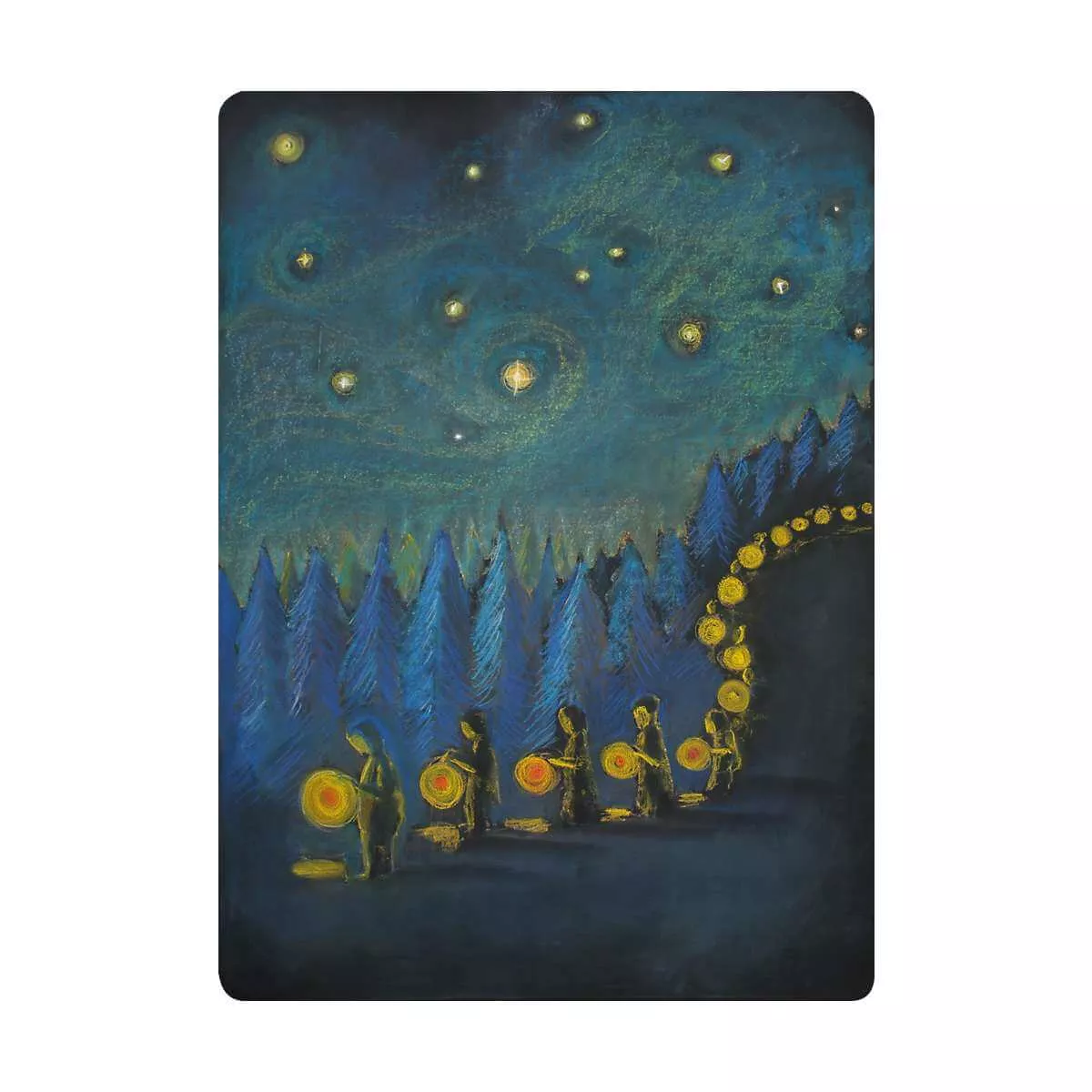 Chalkboard Art Poster - Lantern Walk