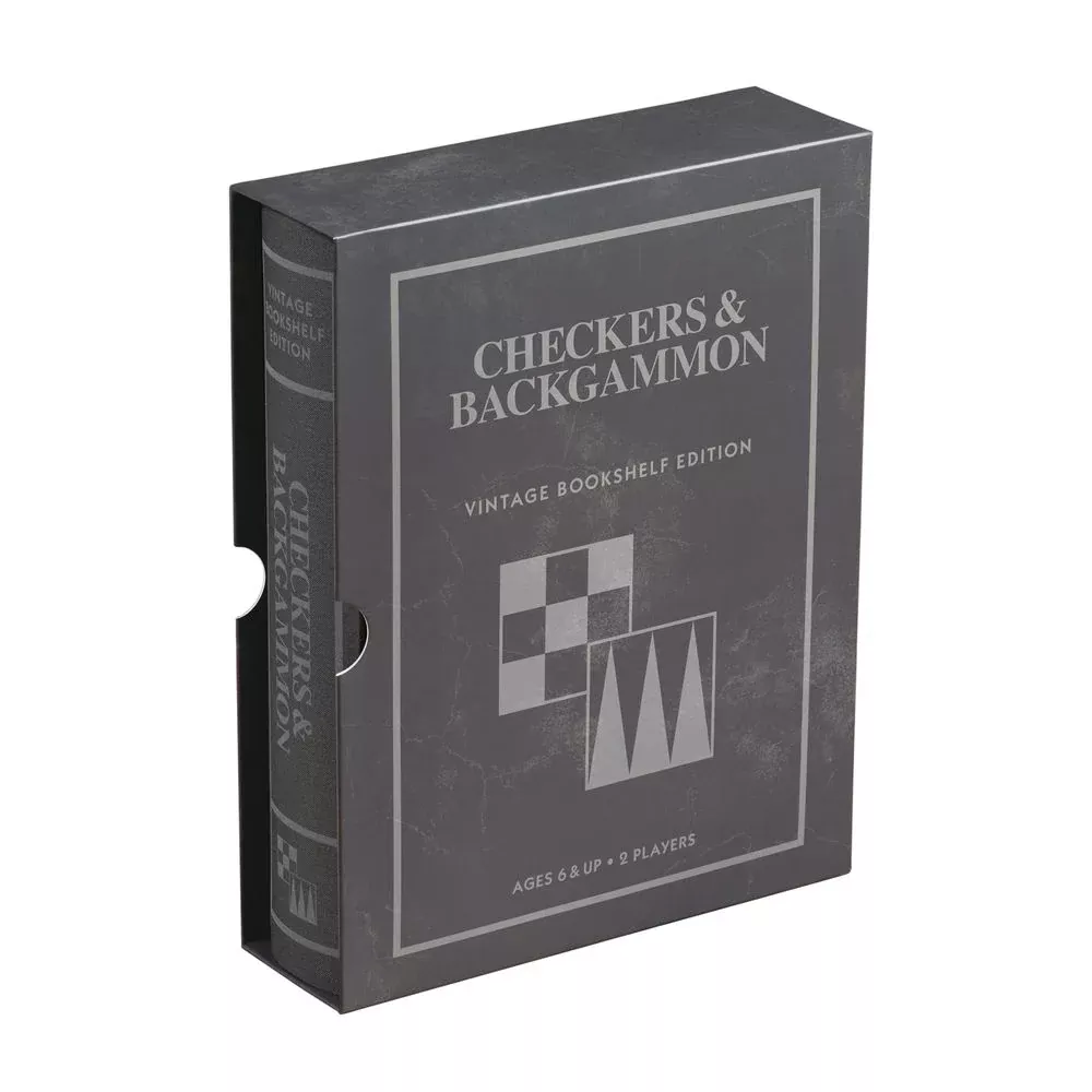 Checkers & Backgammon Vintage Bookshelf Edition