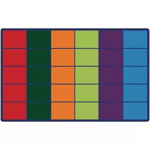 Colorful Rows Seating 6' x 9' Rectangle Premium Carpet