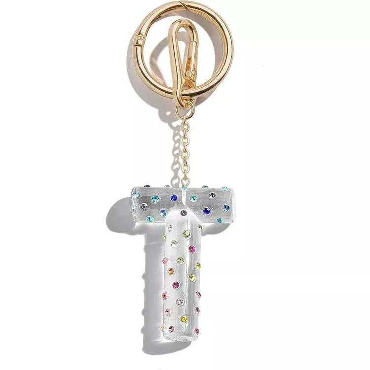 Confetti Initial Bag Charm - T