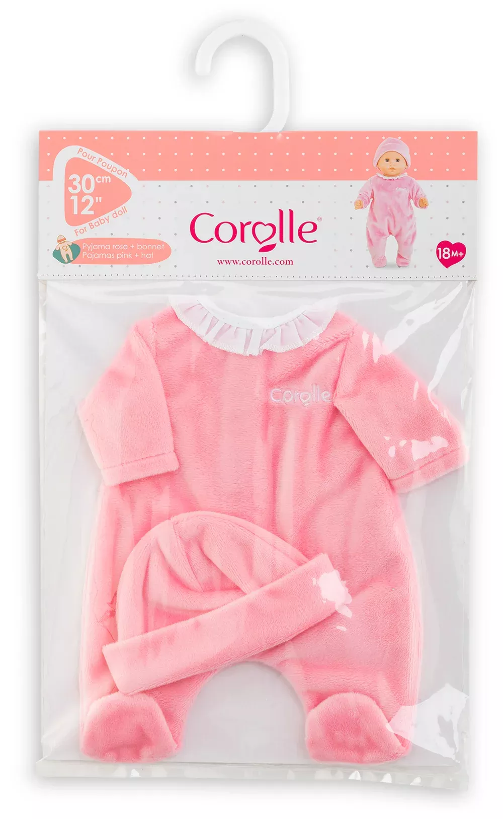 Corolle Pink Pajamas & Hat for 12
