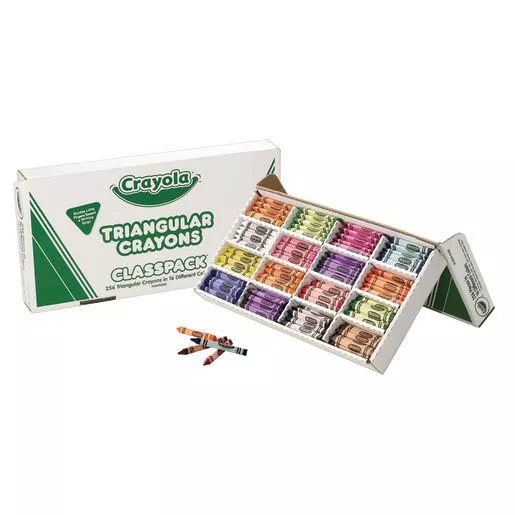 Crayola Triangular Anti-Roll Crayon Classpack - Set of 256