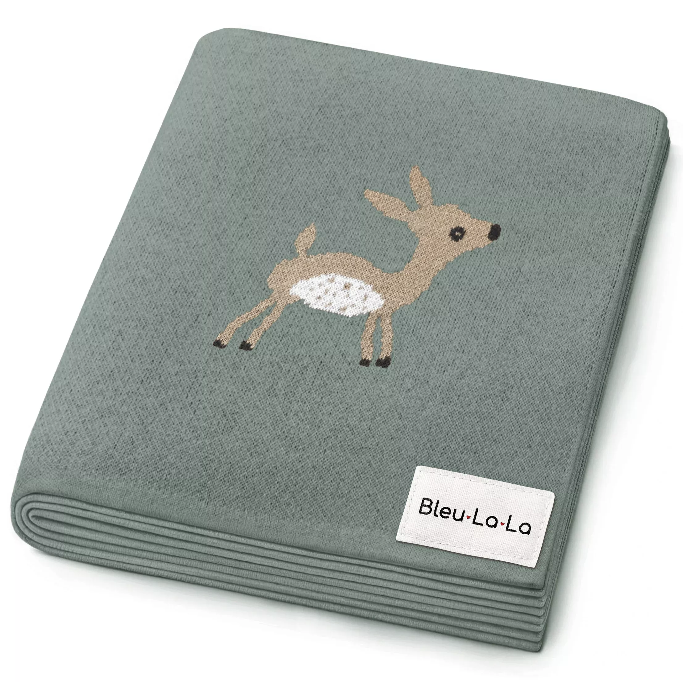 Deer Knit Swaddle Blanket