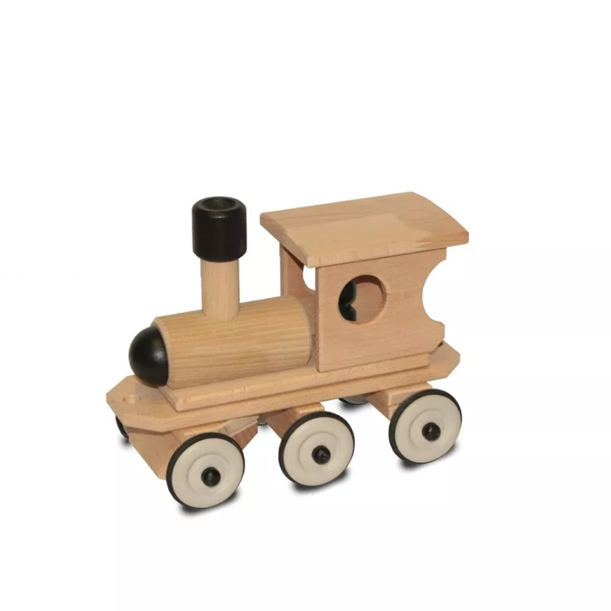 Dynamiko Wooden Steerable Push Along Train with Peg Doll