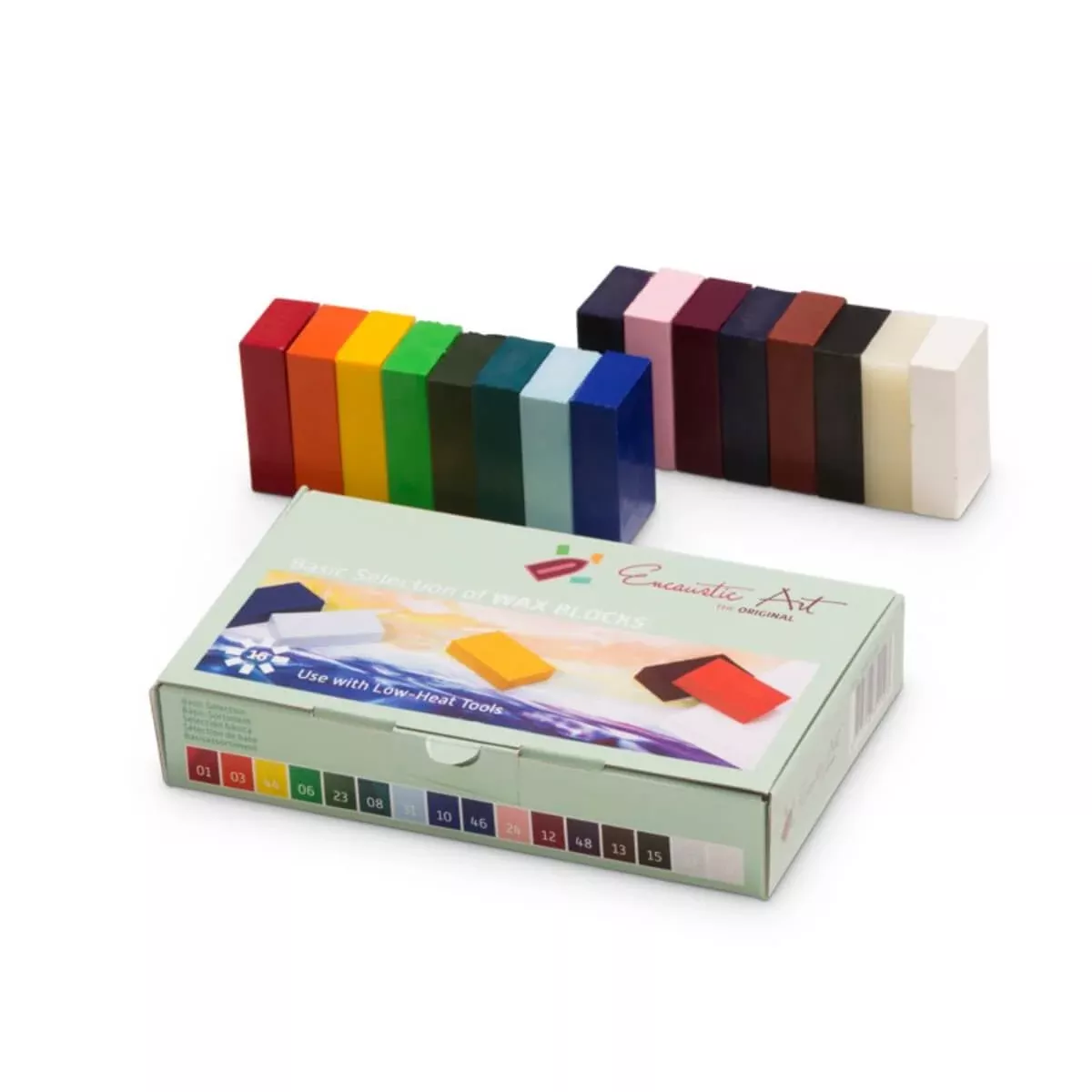 Encaustic Art Hot Wax Painting Blocks Assortment of 16 Blocks - Basic Selection