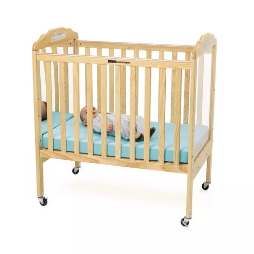Environments Compact Adjustable Clear View/Mirror Crib with Mattress