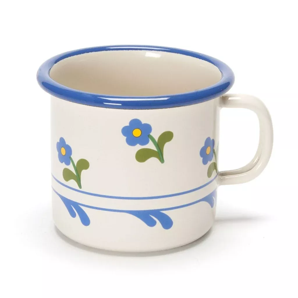 Flowered enamel cup