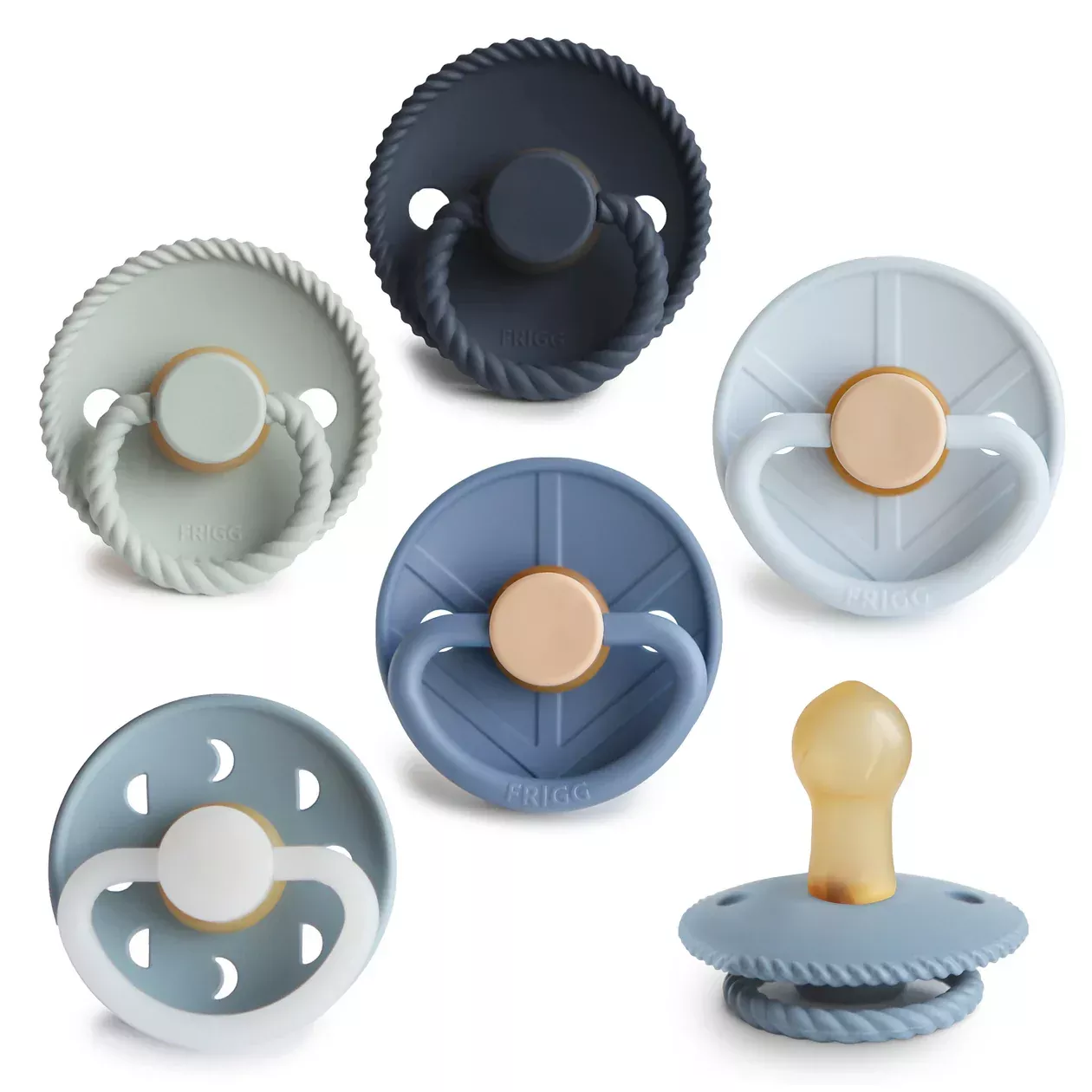 FRIGG Natural Rubber Pacifier 6-Pack | Endless Sea