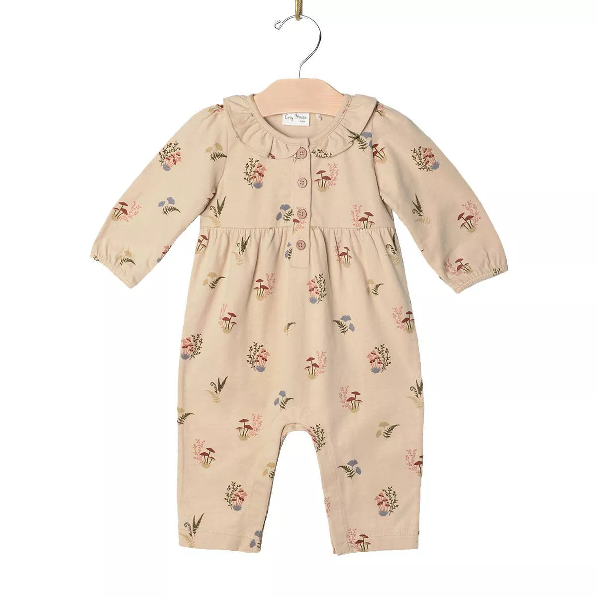 Frill Collar Romper | Fall Mushroom
