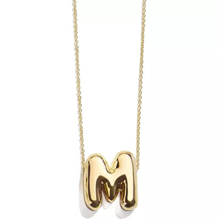 Gold Bubble Initial Necklace - M