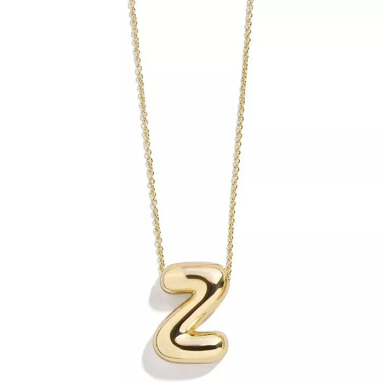 Gold Bubble Initial Necklace - Z