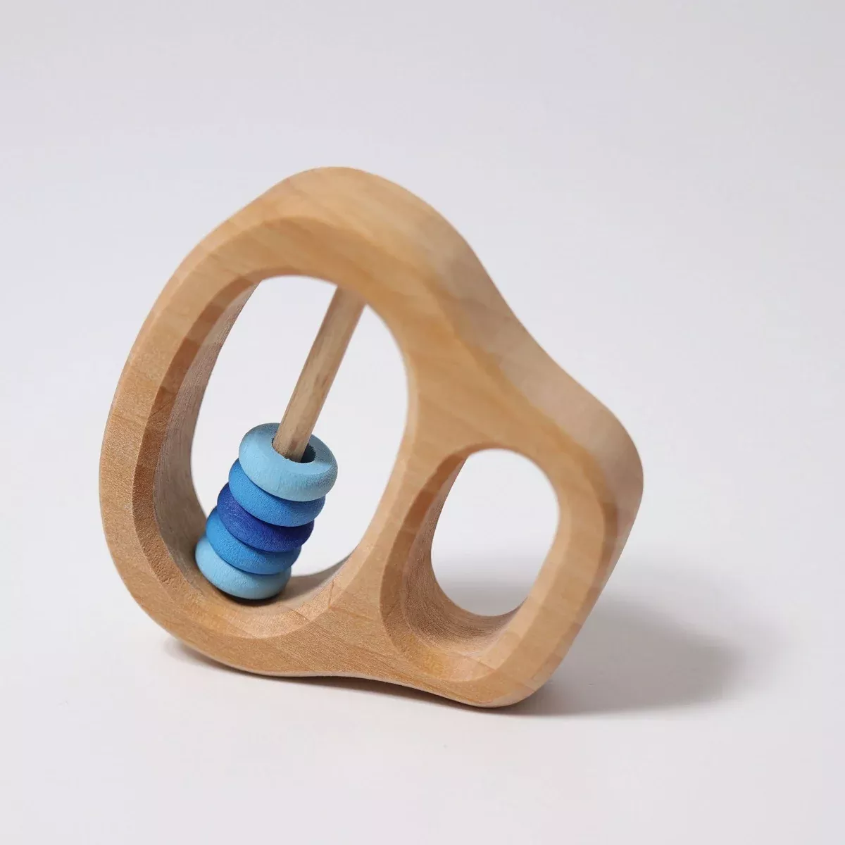 Grimm's Grasping Rattle - Rings Blue