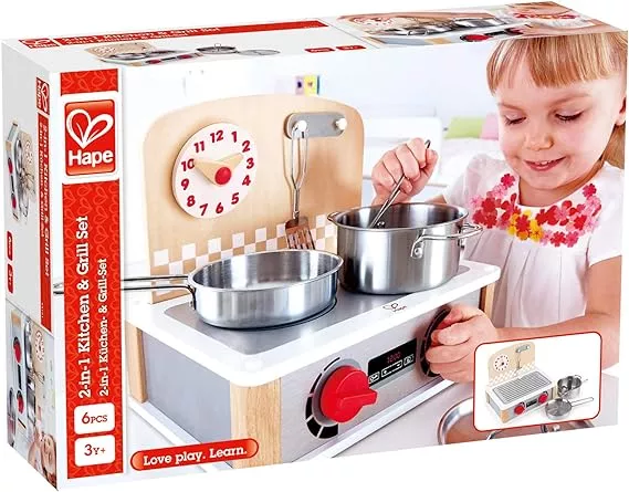 Hape 2-In-1 Kitchen & Grill Set