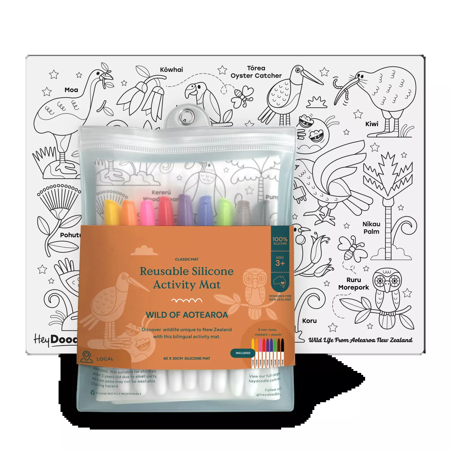 Hey Doodle Silicone Activity Mat - Wild Of Aotearoa