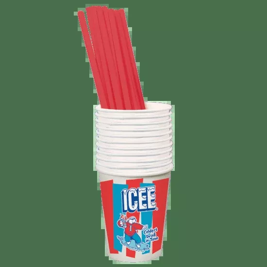 Icee Paper Cups and Straws