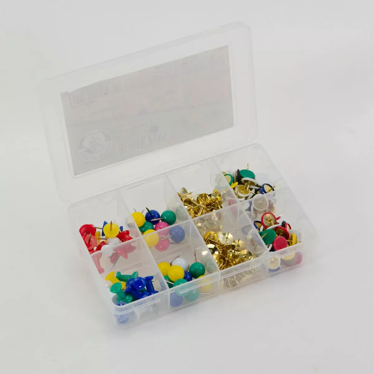Kids at Work Sorting Box filled with 200 Assorted Pins and Thumbtacks