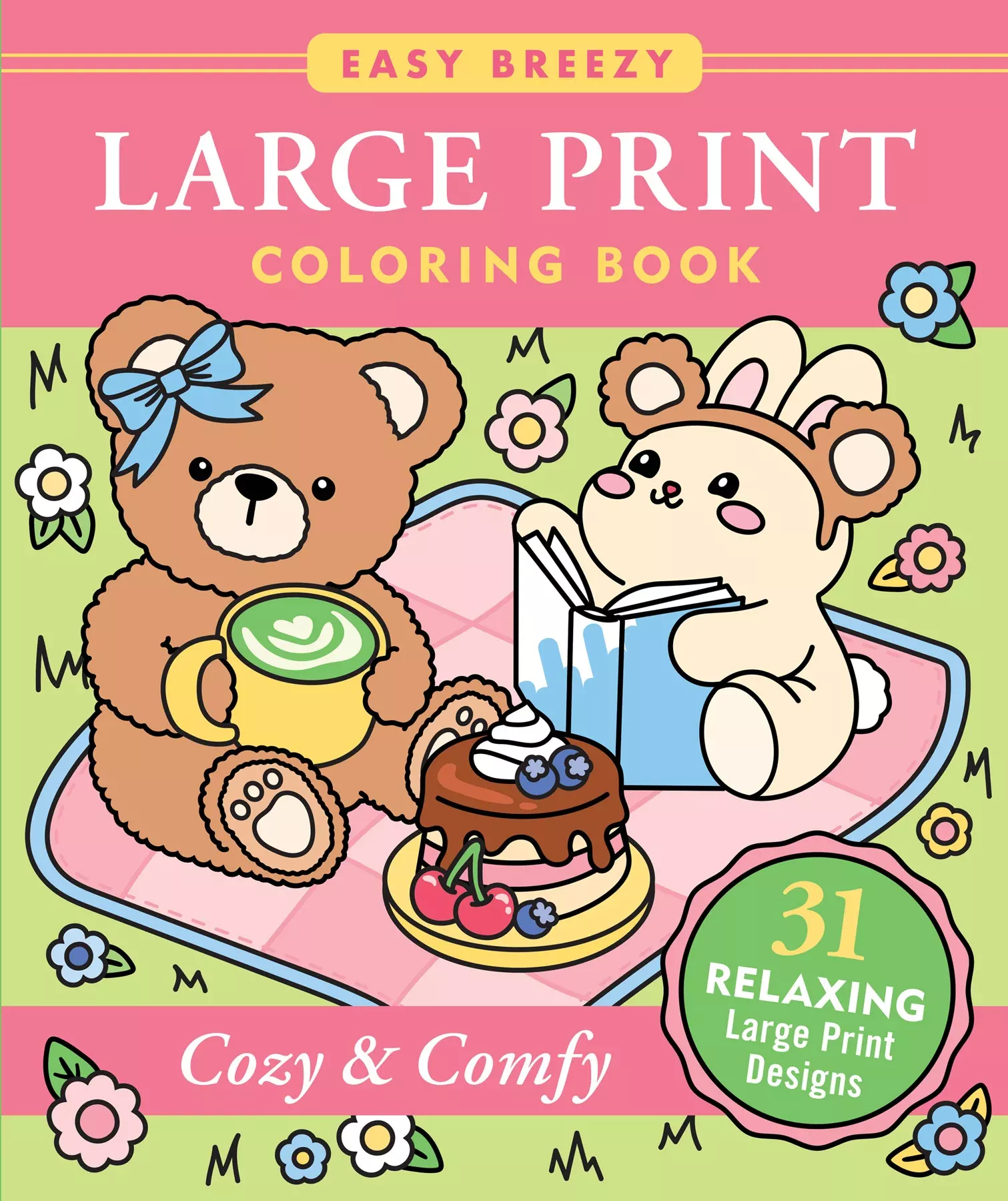 Large Print Colouring Book - Cozy & Comfy