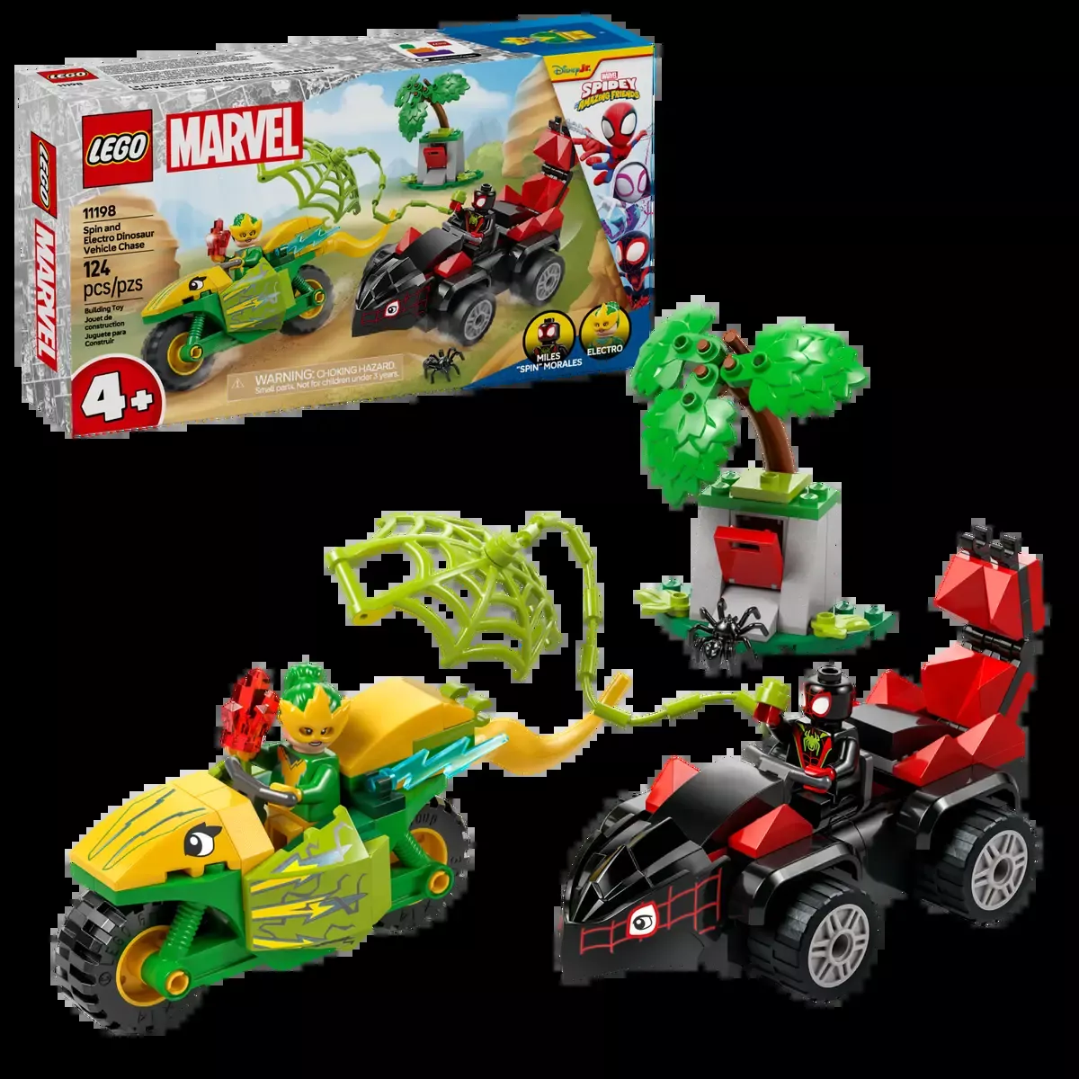 Lego Marvel Spin and Electro Dinosaur Vehicle Chase