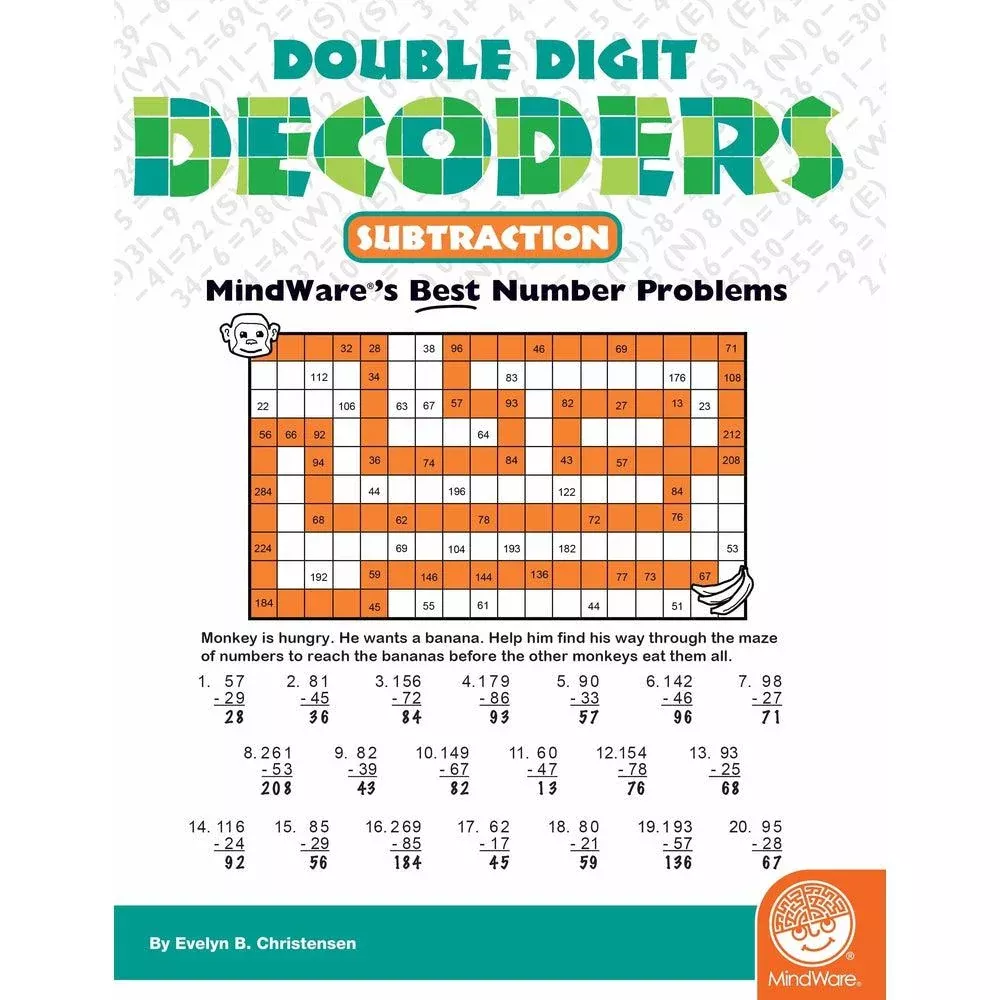 Math Mosaics - Double Digit Decoders Subtraction