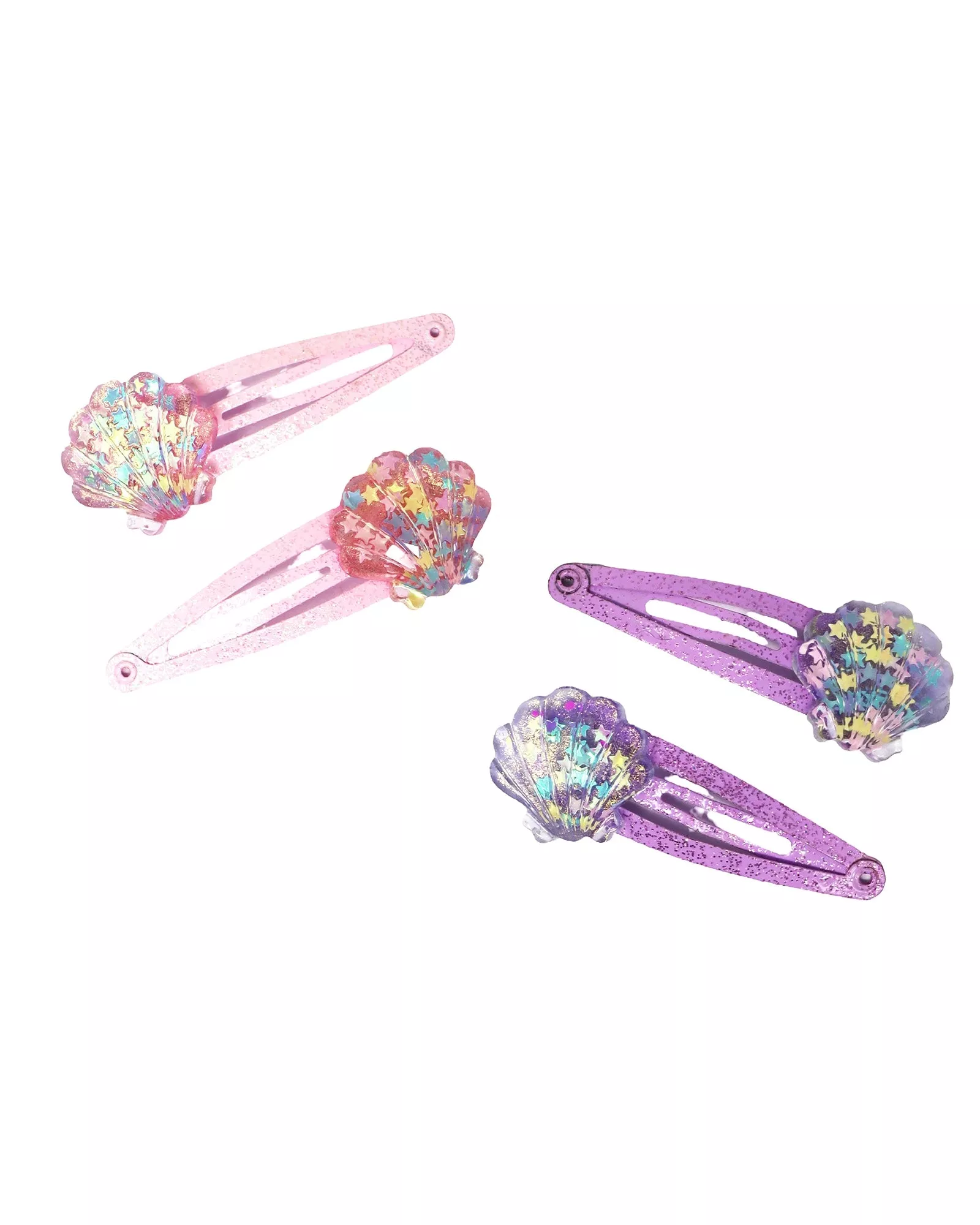 Mermaid Glitter Shell Hair Clips - Assorted