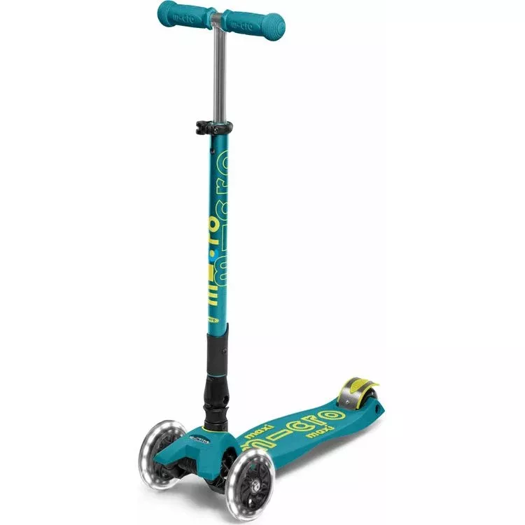 Micro Maxi Foldable LED Scooter -Petrol Green