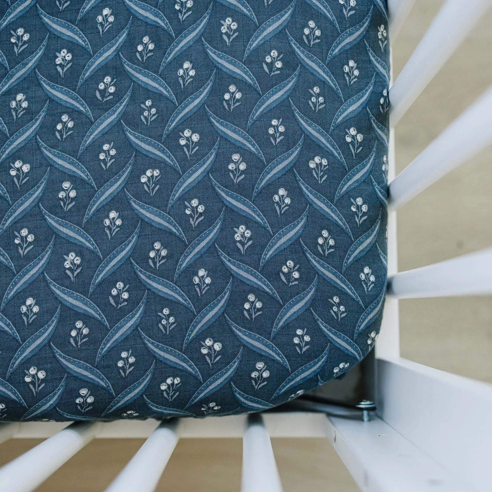 Muslin Crib Sheet | Navy Berry