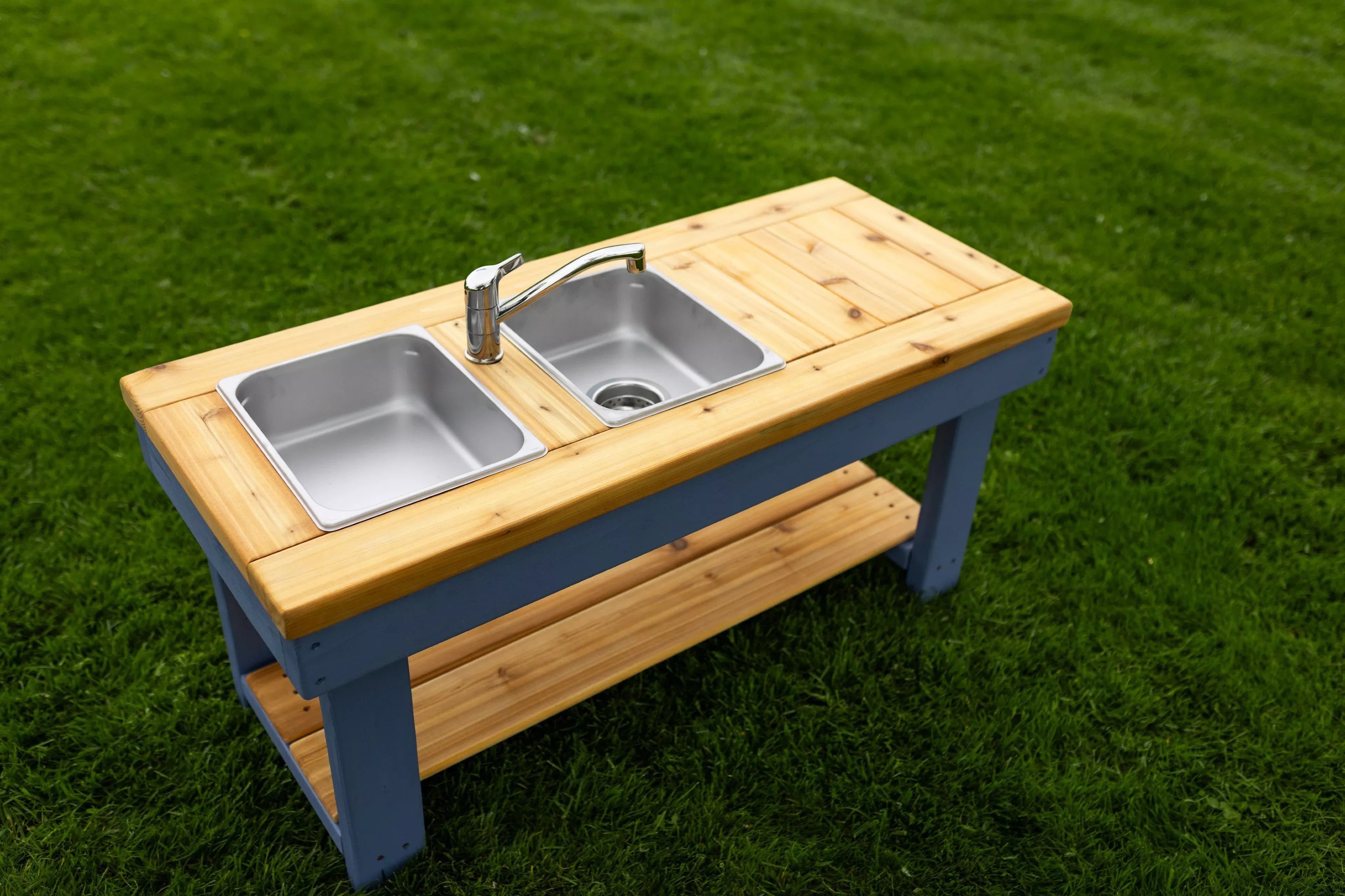 Painted Simple Mud Kitchen (with shelf)