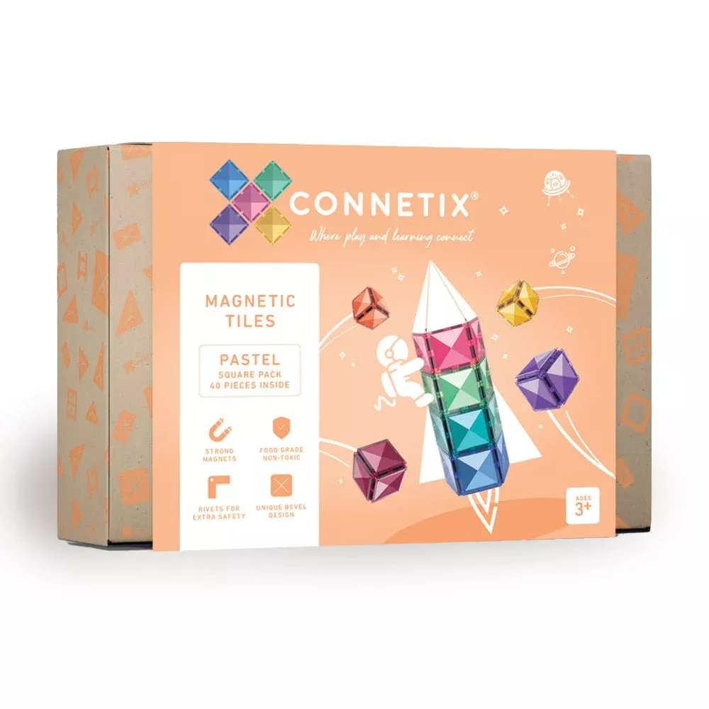Pastel Square Pack 40 pc - Connetix