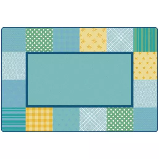 Pattern Blocks 4' x 6' Rectangle KIDSoft Premium Carpet