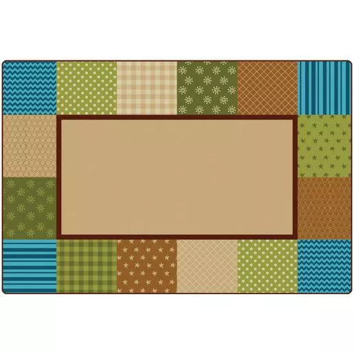 Pattern Blocks Nature 6' x 9' Rectangle KIDSoft Premium Carpet