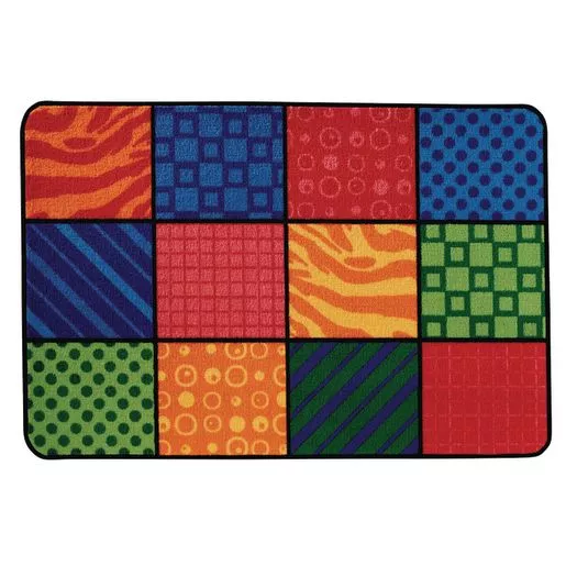 Patterns at Play 3' x 4'6" Rectangle Kids Value Carpet