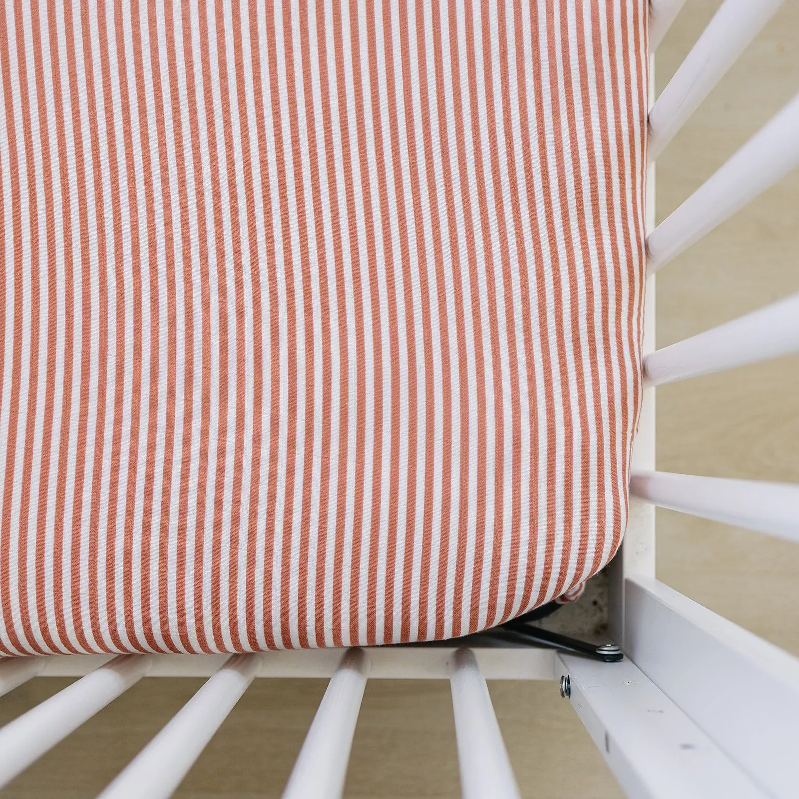 Pink Stripes Muslin Crib Sheet