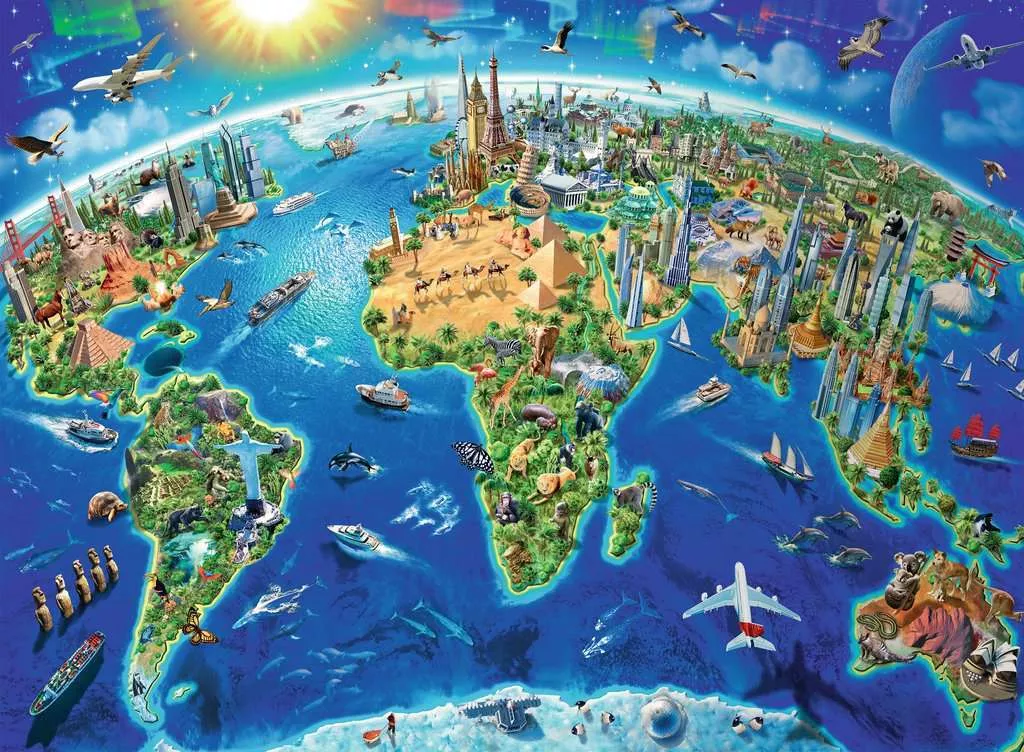 Ravensburger - World Landmarks Map Puzzle