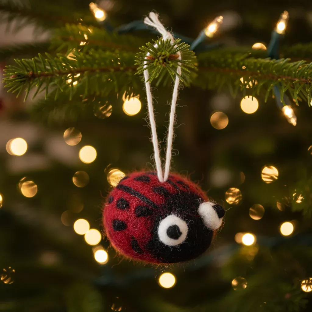 Red Ladybug Felt Ornaments