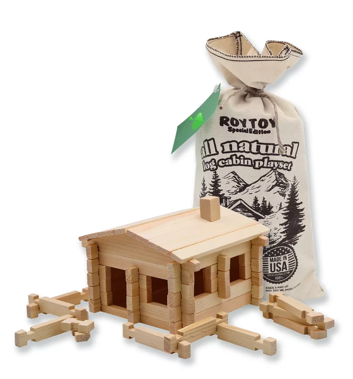 Roy Toy All Natural Log Cabin