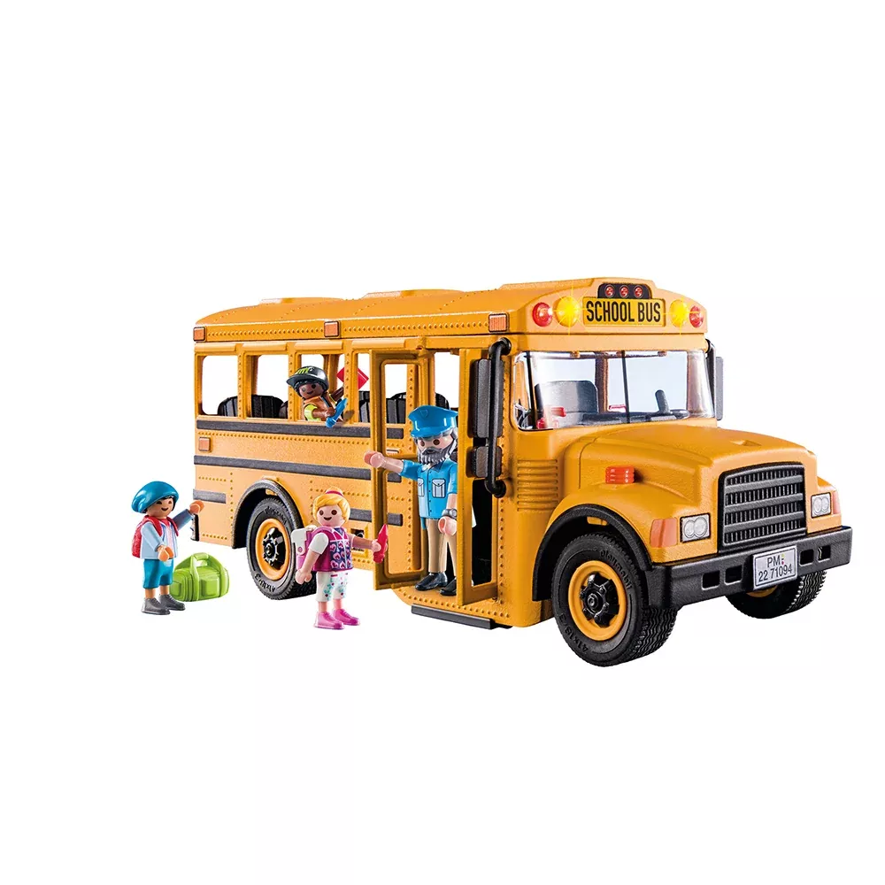 School Bus with Accessories and 4 Figures