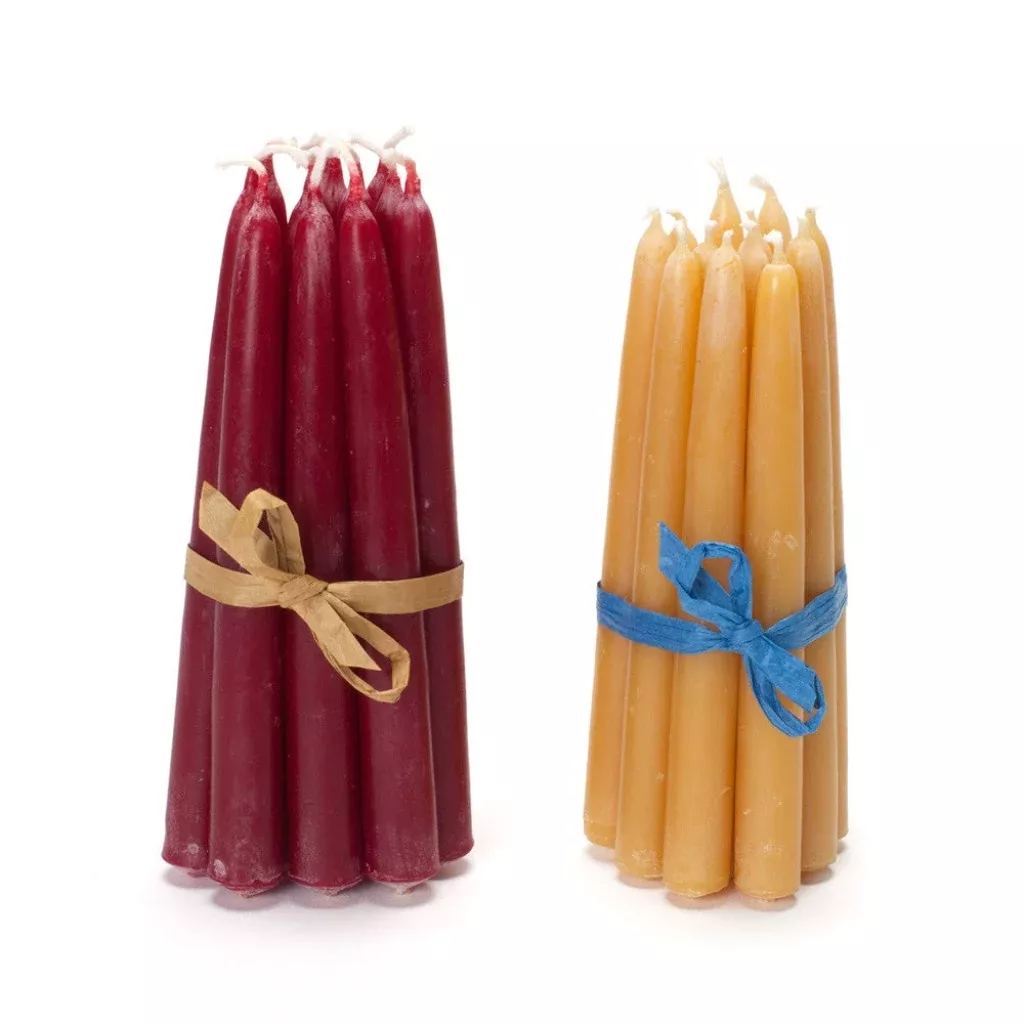 Set of 12 beeswax candles