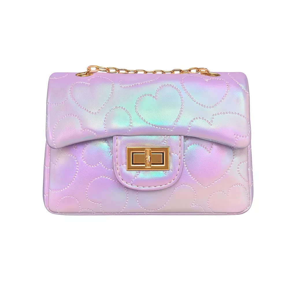 Shiny Dotted Classic Handbag - Purple