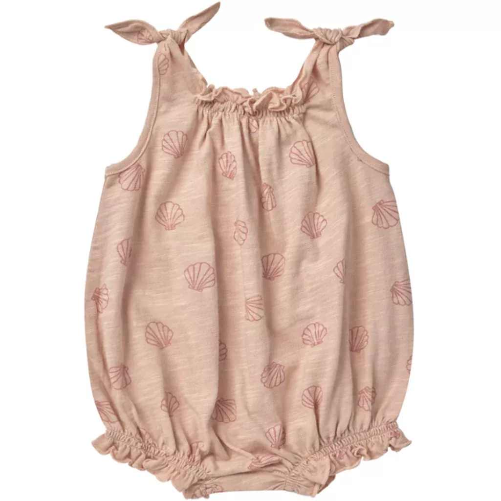 Shoulder Tie Bubble Onesie | Seashell