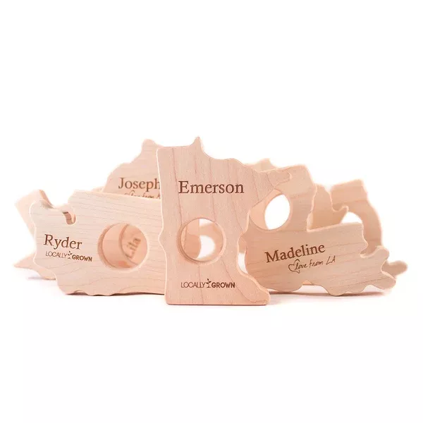 Smiling Tree's US State Wood Teethers