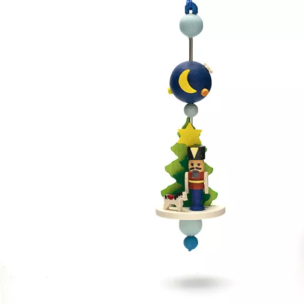 Spindle with Nutcracker Hanging Ornament