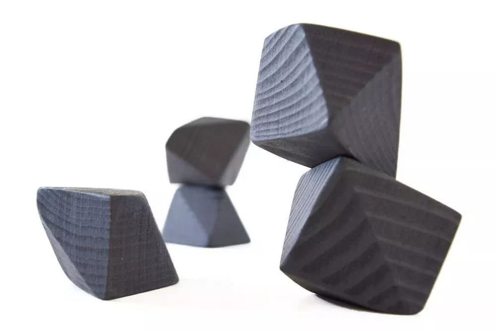 Tiny Coal Rock Blocks (Set of 5)